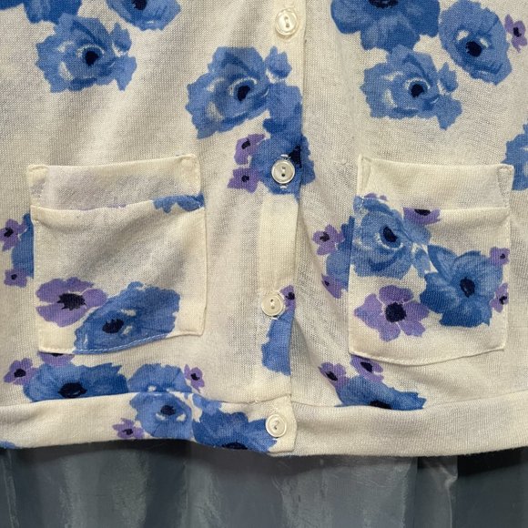 UNKNOWN BRAND - Gorgeous Blue & White Floral Cardigan - Unknown Size, Read On... - Picture 3 of 6